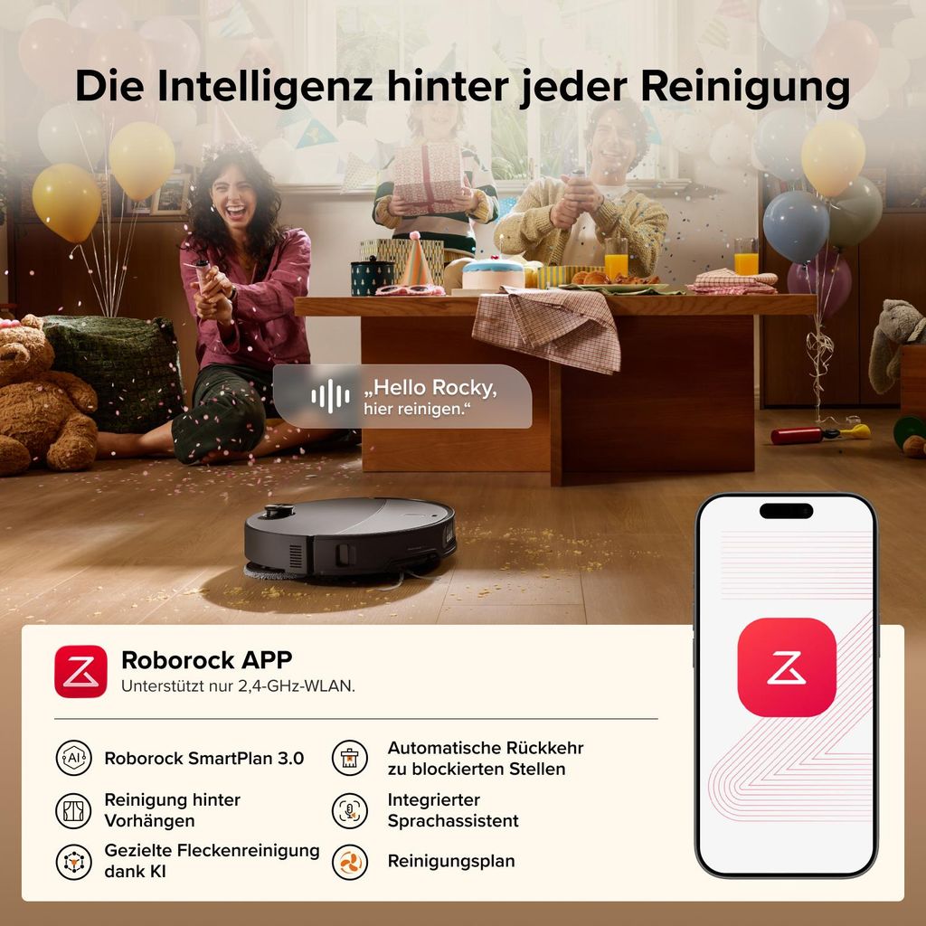 roborock Qrevo Edge 2 Staubsauger Roboter, 25.000 Pa Saugroboter mit Wischfunktion Wischmopp - Hebefunktion, 80 °C Moppwäsche mit heißem Wasser, Schwarz