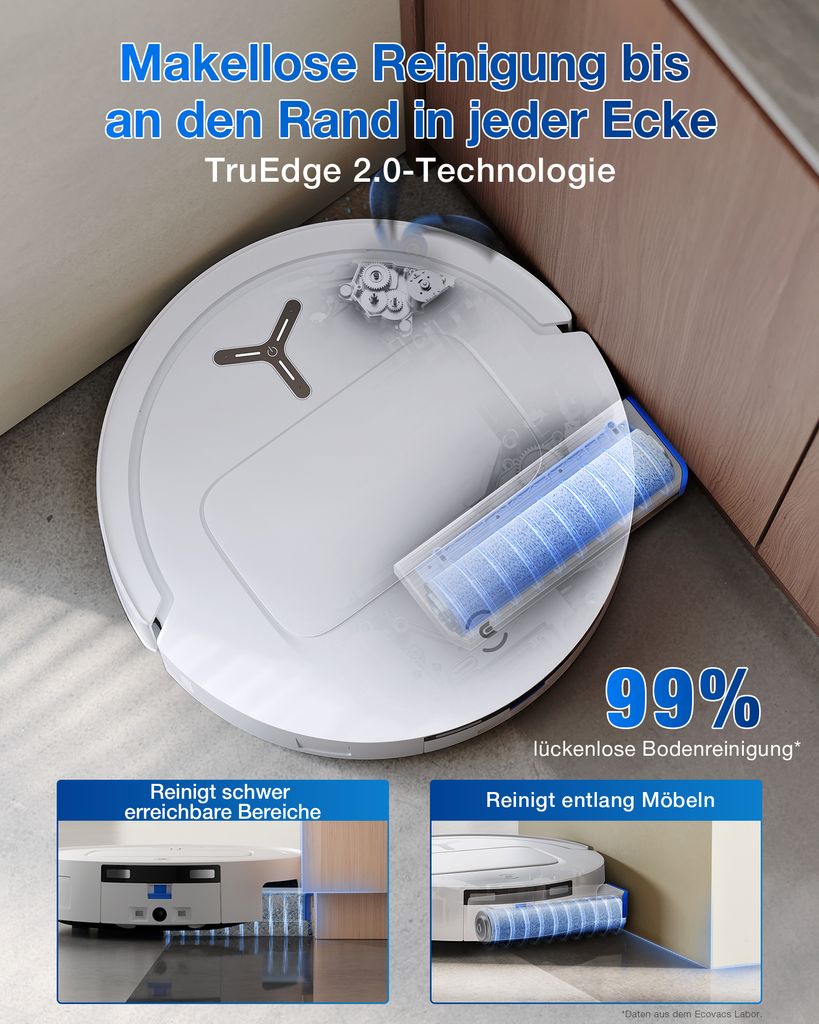 Ecovacs Deebot T80 Omni, Beutellos, Weiß, Rund, Staubbeutel, 65 dB, 3 l