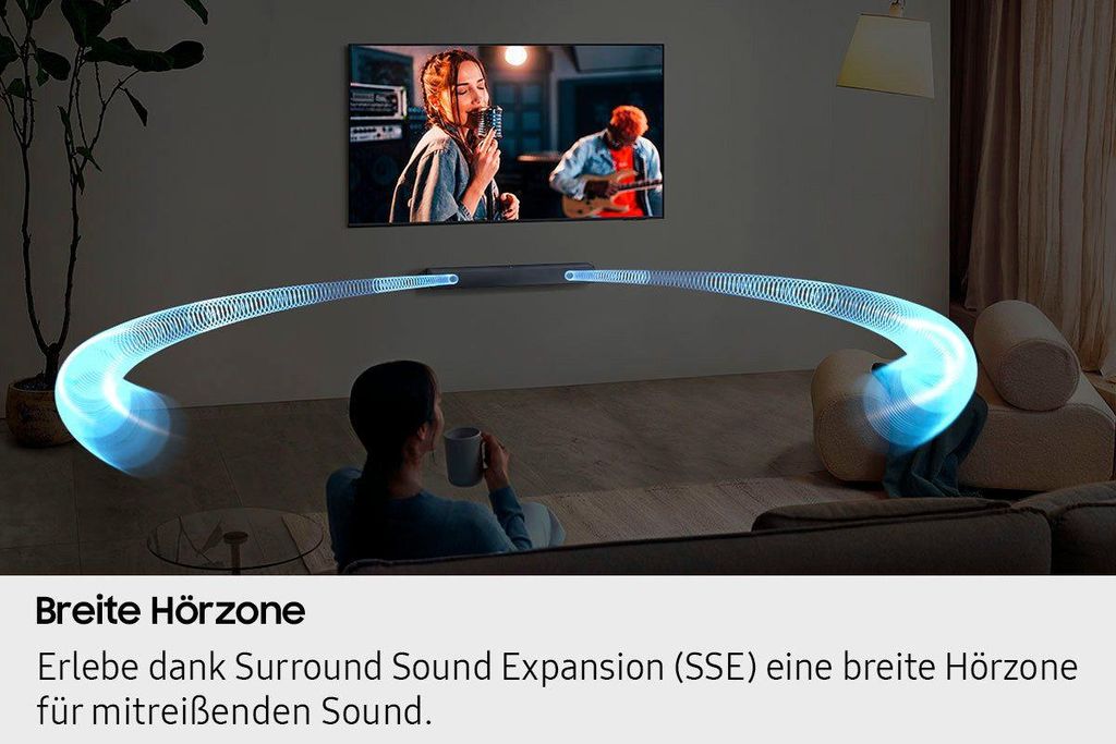 Samsung Ultra Slim Soundbar HW - S810GD 3.1.2 - Kanal & Subwoofer (2024), 3.1.2 Kanäle, 330 W, DTS Virtual:X, Dolby Atmos, Dolby Digital 5.1, Dolby Digital Plus, Dolby TrueHD, Adaptiv, Game Pro, Nacht, Standard, Kabellos, 200 W