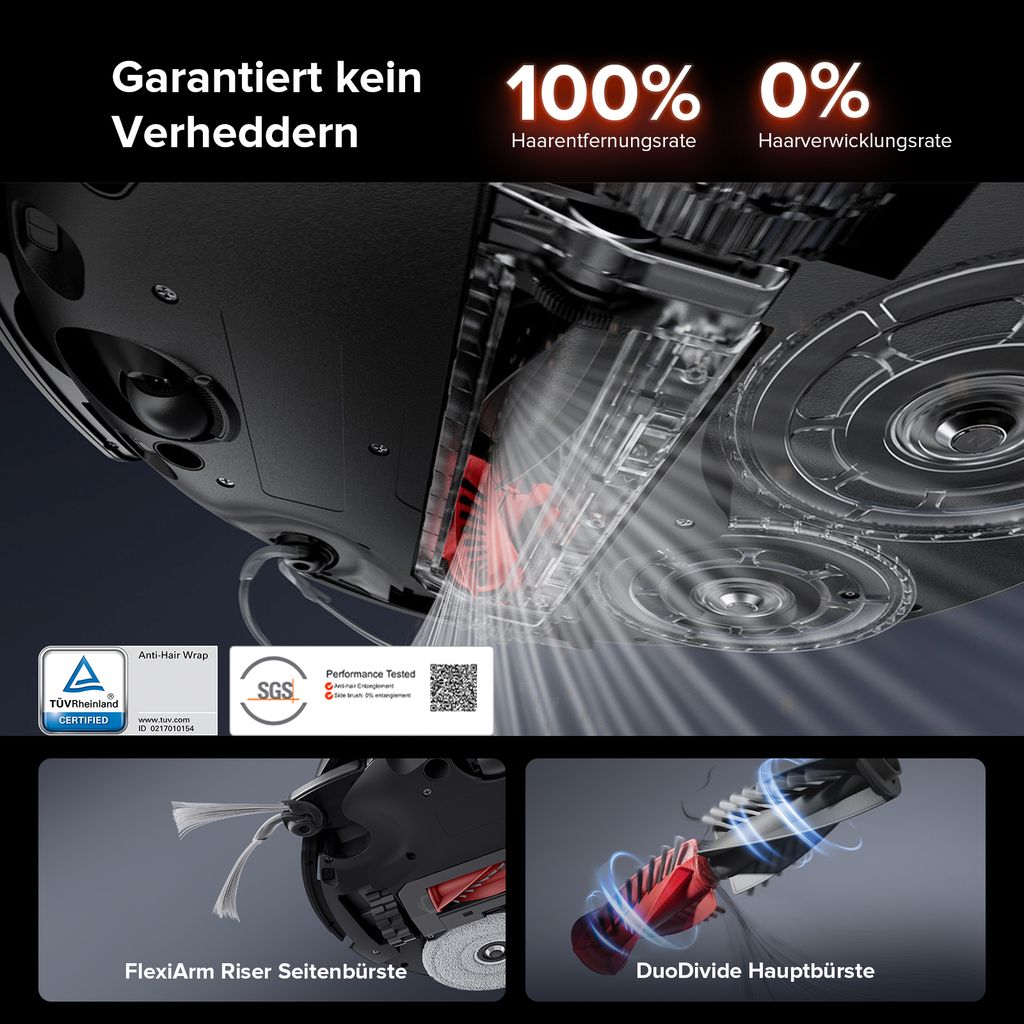 roborock Saros 10R Staubsauger Roboter mit Wischfunktion, 22.000 Pa(Upgrade von S8 MaxV Ultra), 80 °C Heißwasser - Moppwäsche, 7,98cm Slim Design