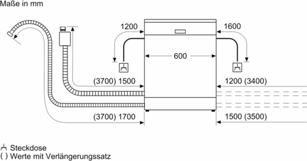 Siemens iQ500 SN65ZX07CE, Voll integriert, Standardgröße (60 cm), Schwarz, Berührung, 1,75 m, 1,65 m