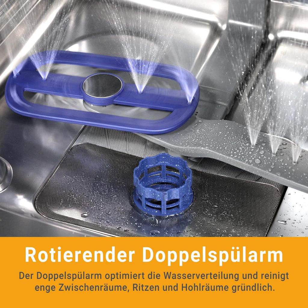 KKT KOLBE Küchentechnik KKT KOLBE 60 cm Geschirrspüler Spülmaschine Schwarz Silber Freistehend, Unterbaufähig, Besteckschublade, LED - Beleuchtung, Automatische Türöffnung, höhenverstellbar, 7 Programme, 14 Maßgedecke, DW60FSS