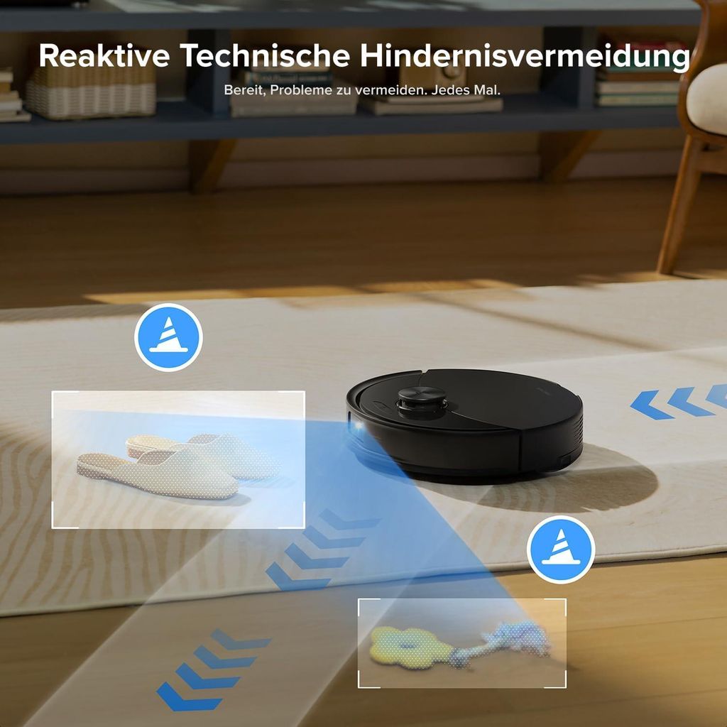 roborock Q10 S5+ Set Staubsauger Roboter, 10.000 Pa(Upgrade von S8 Plus), Dual Anti - Tangle System, Auto Lifting Mopping, Ideal für Tierhaare (Schwarz)