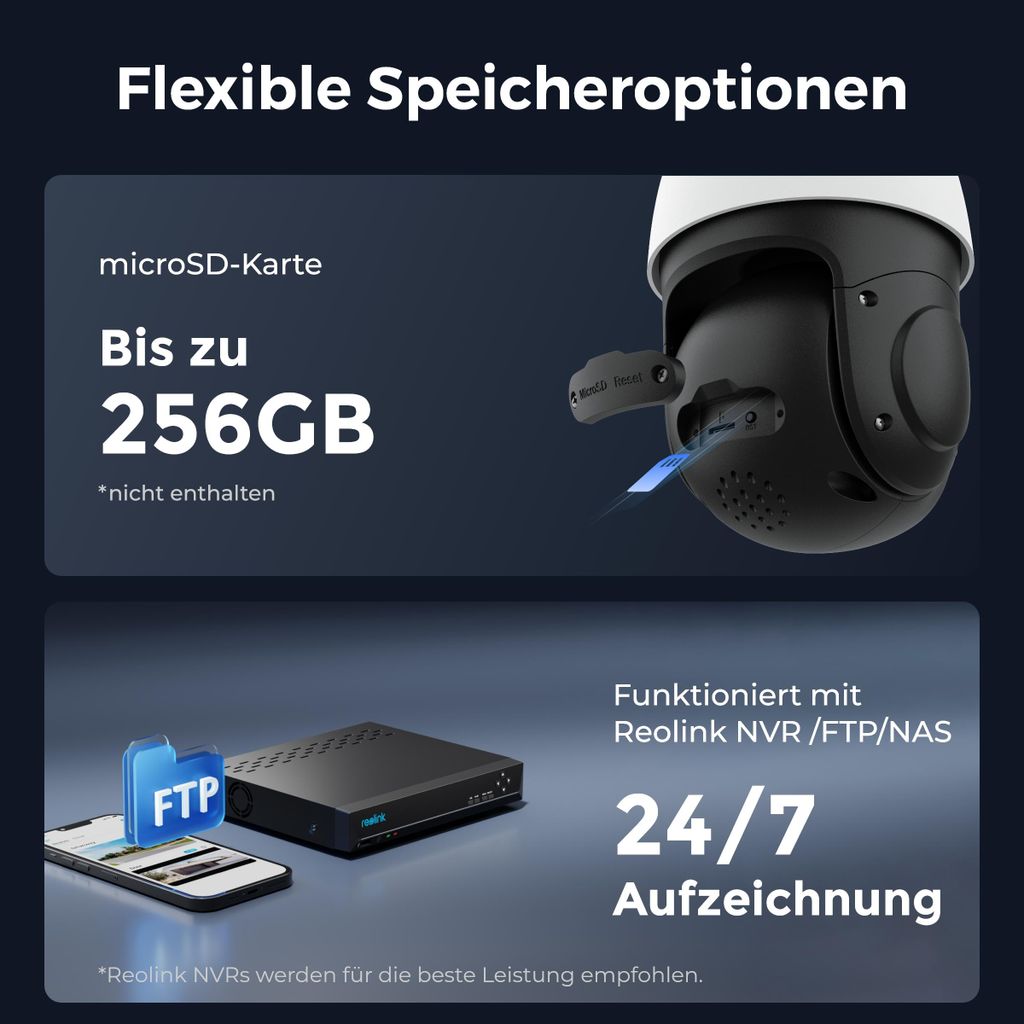 Reolink RLC - 823S2, 4K 8MP PTZ PoE Überwachungskamera, 16X Optischer Zoom, 360° Abdeckung, Auto - Tracking, Farbnachtsicht, Smarte Erkennung, IP66