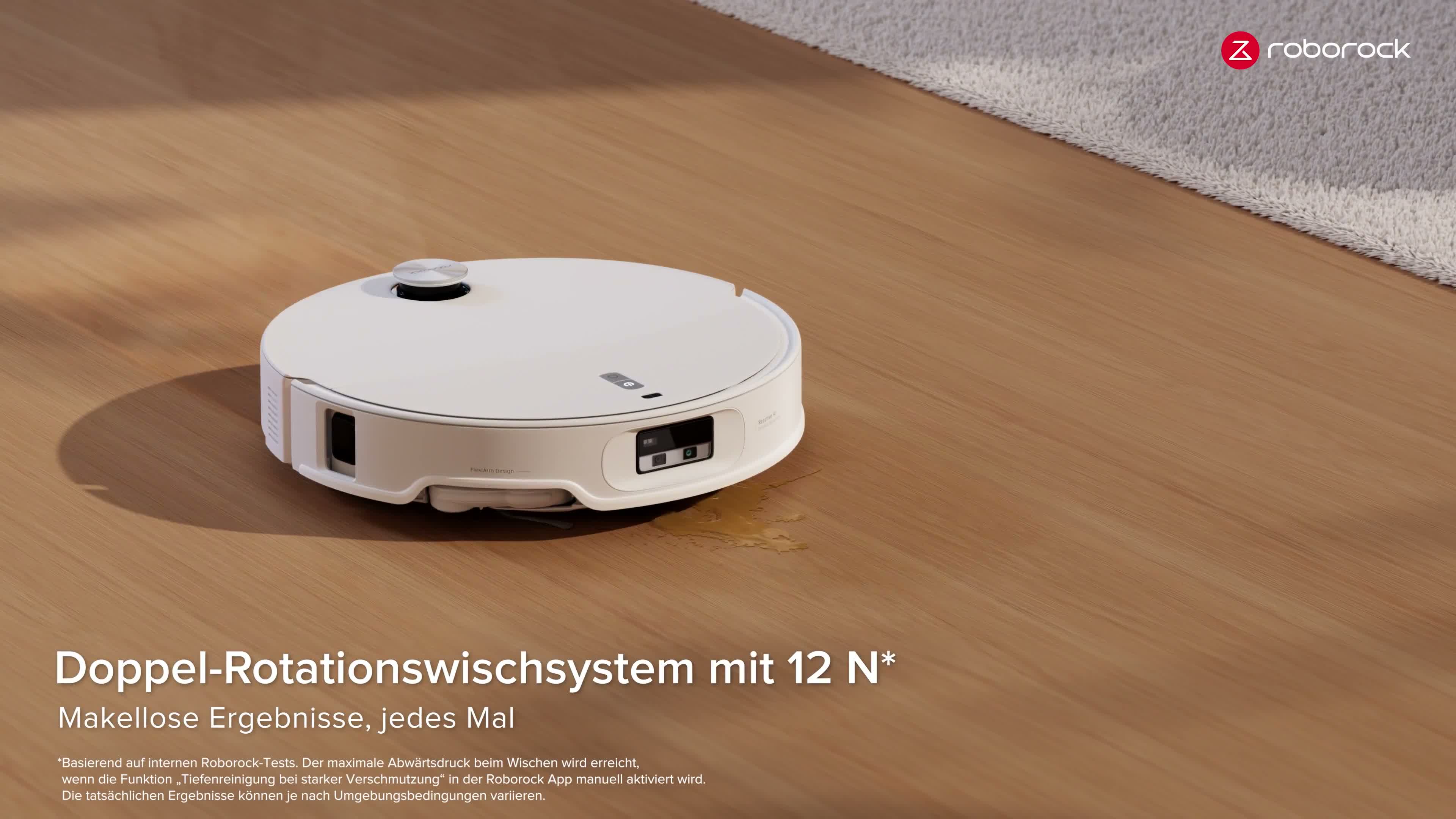 roborock Qrevo Curv 2 Pro Staubsauger Roboter, 25.000 Pa Saugroboter mit Wischfunktion und Wischmopp - Hebefunktion, 100 °C Moppwäsche mit heißem Wasser