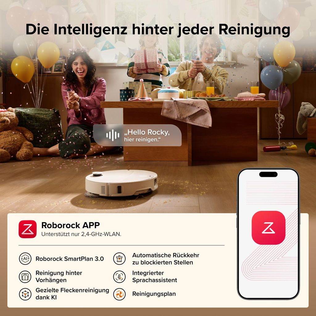 roborock Qrevo Edge 2 Set Staubsauger Roboter, 25.000 Pa Saugroboter mit Wischfunktion, Wischmopp - Hebefunktion 80 °C Moppwäsche mit heißem Wasser Weiß