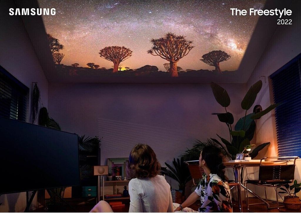 Samsung The Freestyle 2nd Gen., 1080p (1920x1080), 762 - 2540 mm (30 - 100"), Auto, Wi - Fi 5 (802.11ac), High Dynamic Range 10+ (HDR10 Plus), Hybrid Log - Gamma (HLG), Samsung TV Plus