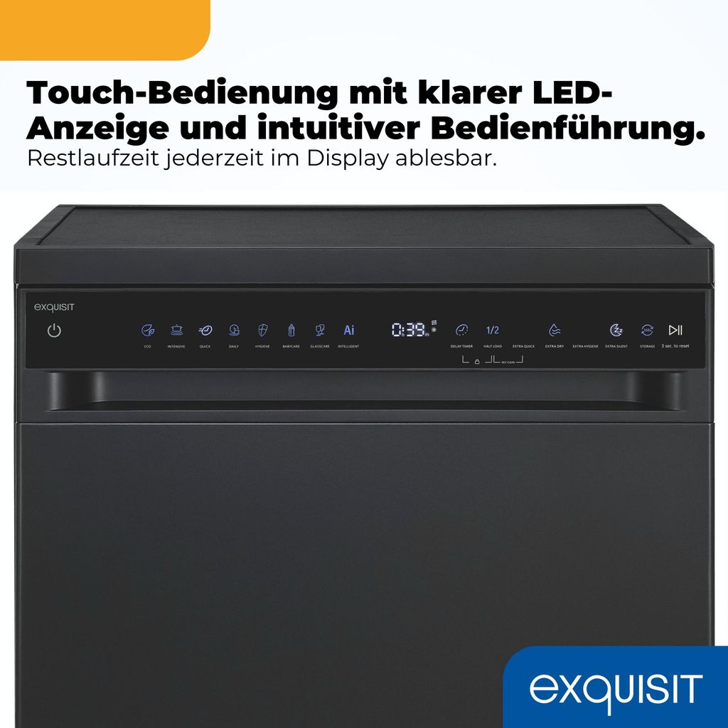 Exquisit Stand - /Unterbau - Geschirrspüler GSP9616 - 450B schwarz