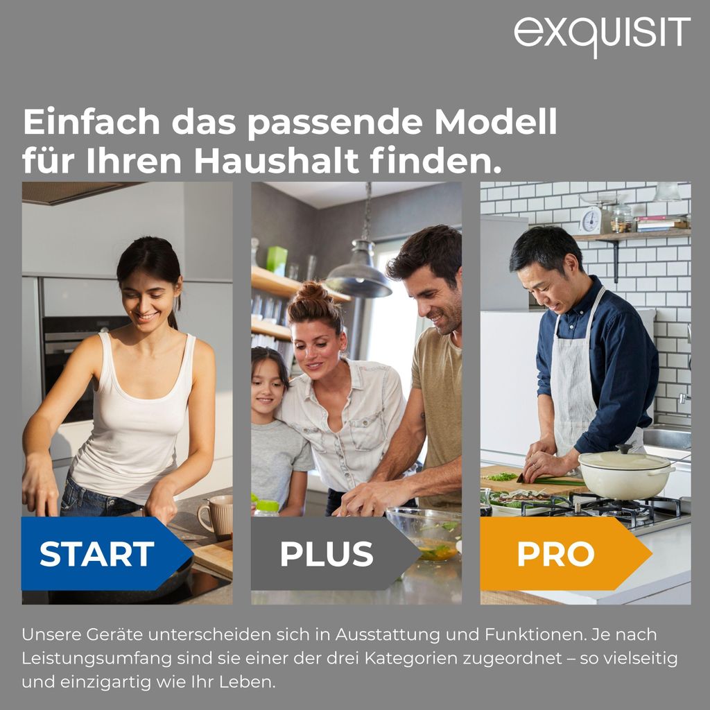 Exquisit PRO Geschirrspüler 60 cm, Unterbaufähig, EEK: C, 14 Maßgedecke, Automatische Türöffnung, Startzeitvorwahl, 11 Liter, GSP56314 - 030C silber