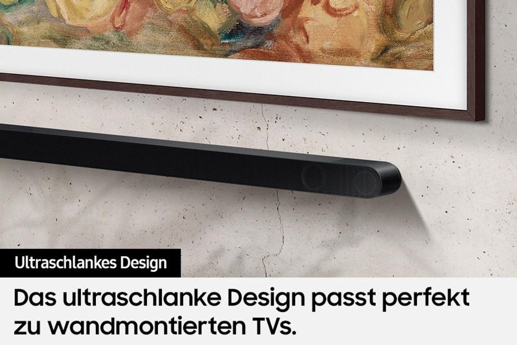 Samsung Ultra Slim Soundbar HW - S810GD 3.1.2 - Kanal & Subwoofer (2024), 3.1.2 Kanäle, 330 W, DTS Virtual:X, Dolby Atmos, Dolby Digital 5.1, Dolby Digital Plus, Dolby TrueHD, Adaptiv, Game Pro, Nacht, Standard, Kabellos, 200 W