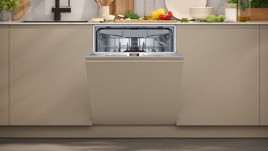Neff N 50, Voll integriert, Standardgröße (60 cm), Silber, Weiß, Tasten, Kabellos, LED