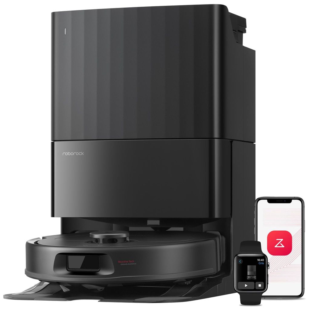 roborock QV 35A Staubsauger Roboter 8.000 Pa (Upgrade von Qrevo Plus),All - in - One Dock,Anti - Verfilzungsbürste, Hebarer Mopp, Reactive Tech,Schwarz