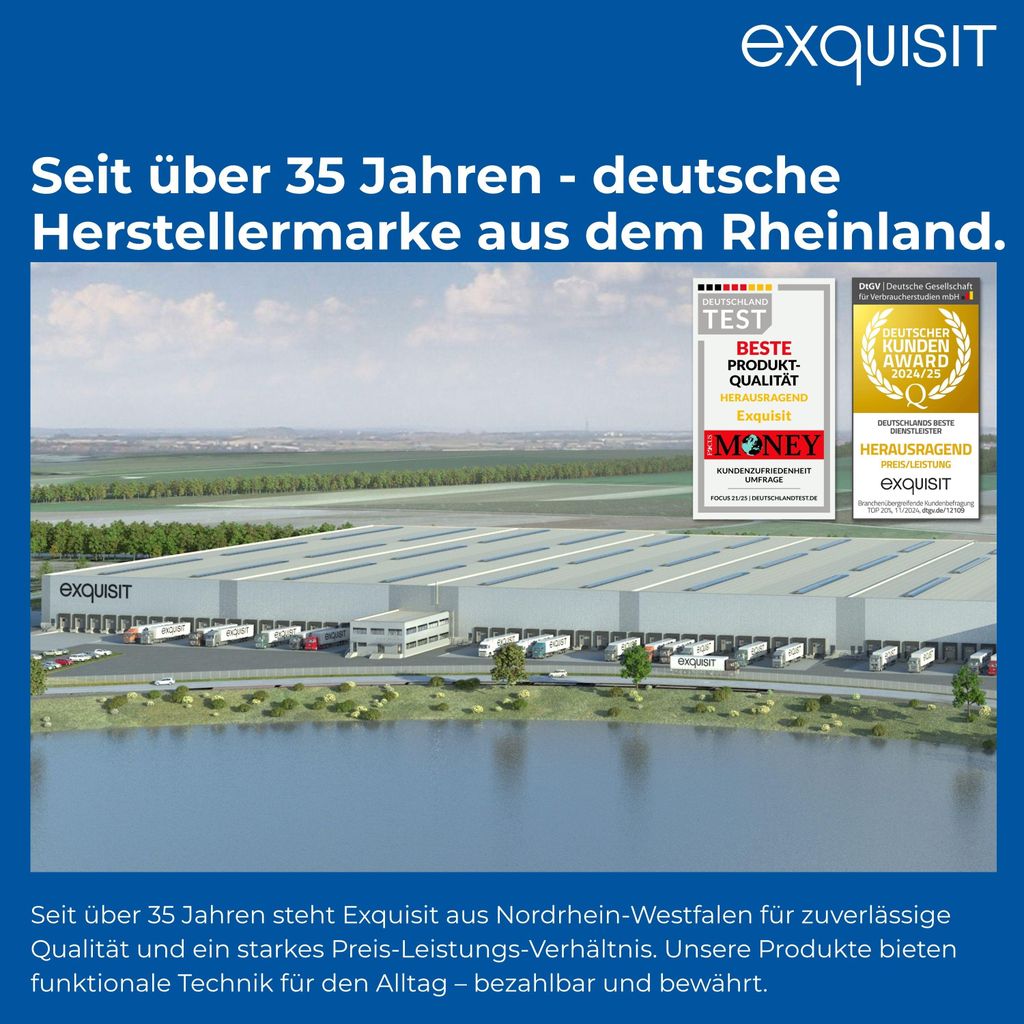 Exquisit Geschirrspüler, 12 Maßgedecke, Stand - /Unterbaugerät, 6 Programme, LED - Anzeige, Auto Door Open, GSP6312 - 030D weiss