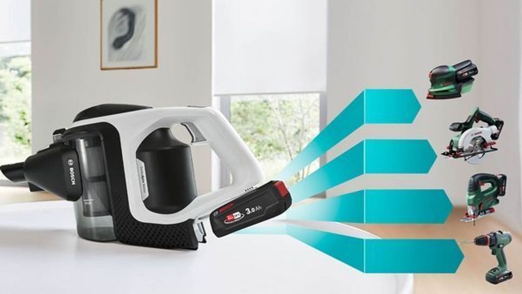 Bosch BCS712E, Stabstaubsauger, Beutellos, Schwarz, 0,3 l, 82 dB, Akku