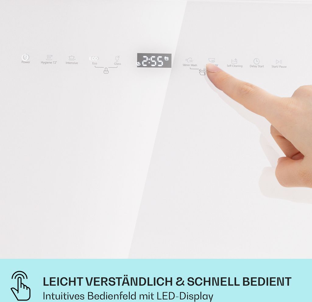 Klarstein Mini - Geschirrspüler für 5 Gedecke, Leiser Geschirrspüler Klein mit 7 Spülprogrammen, Kleiner Tisch - Geschirrspüler für Zuhause Büro Camping, Geschirrspüler Mini mit Wasseranschluss