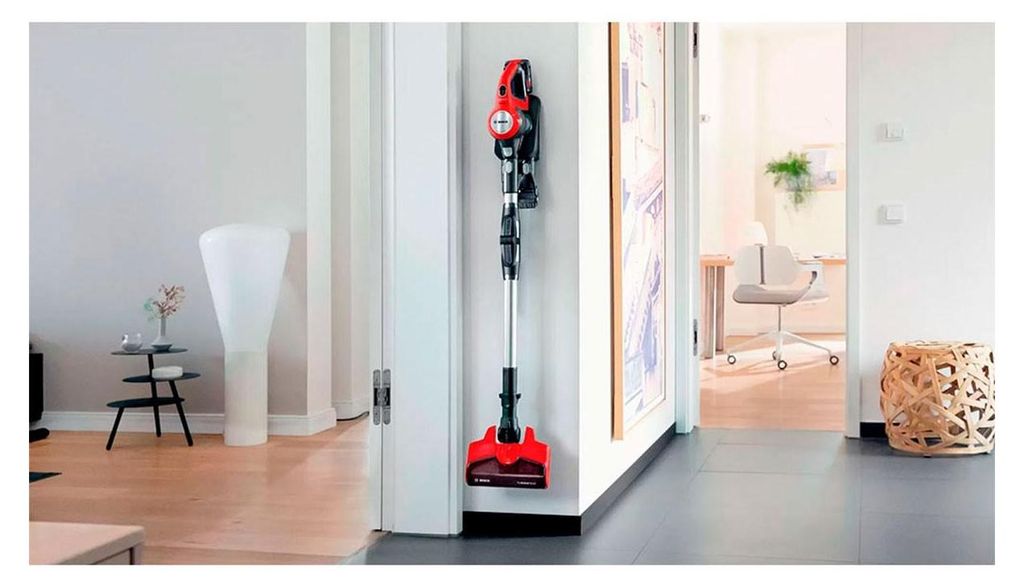 Bosch BBS711ANM Stabstaubsauger/Elektrischer Besen Beutellos 0,3 l Schwarz Rot Edelstahl