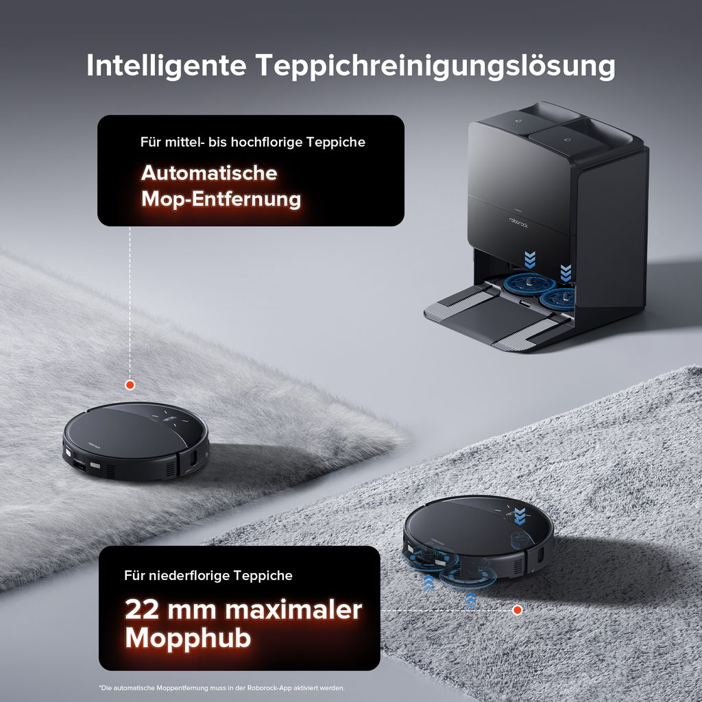 roborock Saros 10R Staubsauger Roboter mit Wischfunktion, 22.000 Pa(Upgrade von S8 MaxV Ultra), 80 °C Heißwasser - Moppwäsche, 7,98cm Slim Design