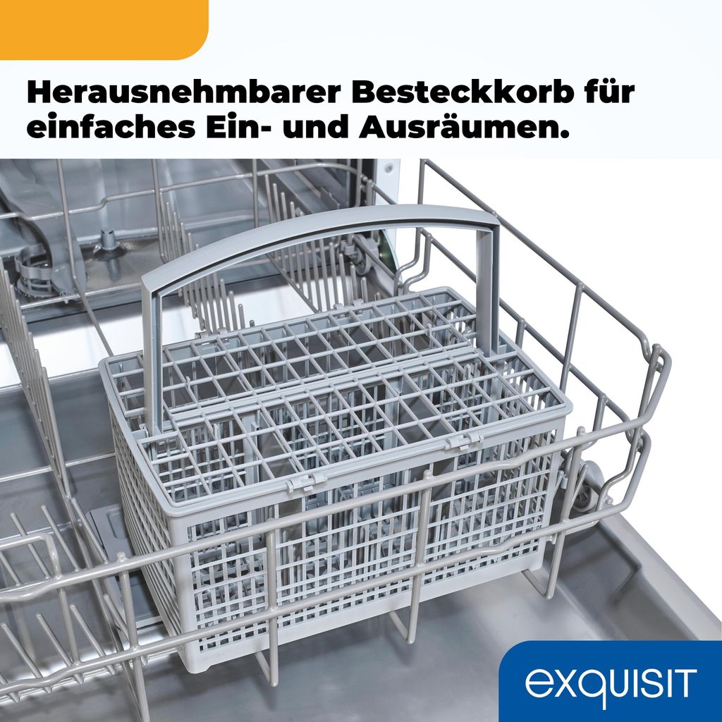 Exquisit Geschirrspüler 60 cm, Unterbaufähig, 12 Maßgedecke, 11 Liter, Startzeitvorwahl, LED - Display, GSP6312 - 030E weiss