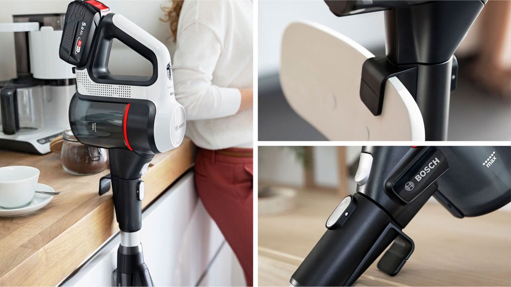 Bosch BSS715CARP, 2 - in - 1 - Stabstaubsauger, Beutellos, Schwarz, Silber, Weiß, 0,3 l, Trocken, Filterung