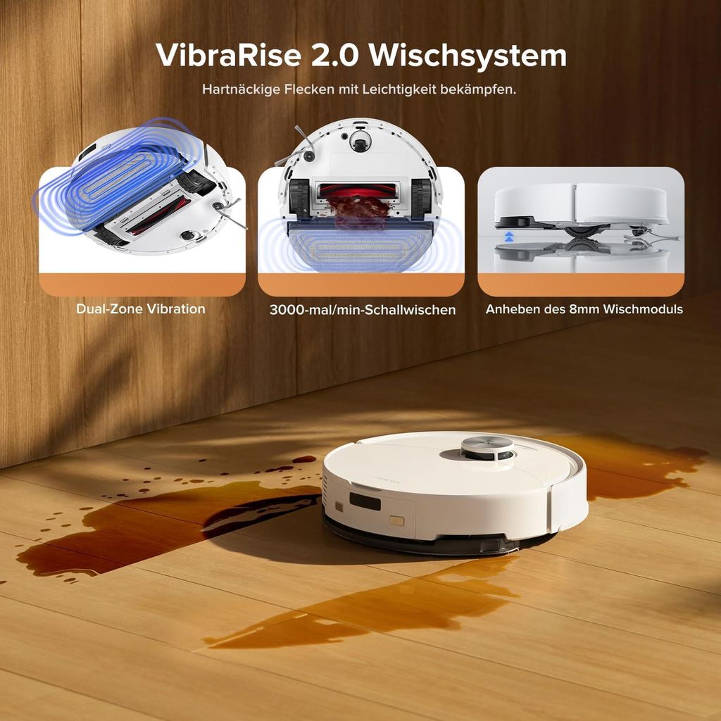 roborock Q10 S5+ Set Staubsauger Roboter, 10.000 Pa(Upgrade von S8 Plus), Dual Anti - Tangle System, Auto Lifting Mopping, Ideal für Tierhaare (Weiß)