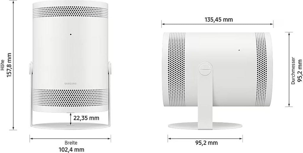 Samsung The Freestyle 2nd Gen., 1080p (1920x1080), 762 - 2540 mm (30 - 100"), Auto, Wi - Fi 5 (802.11ac), High Dynamic Range 10+ (HDR10 Plus), Hybrid Log - Gamma (HLG), Samsung TV Plus