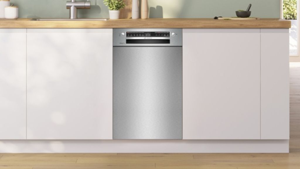 Bosch Serie 4 SPU4HMS10E, Unterbau, Single (45 cm breit), Edelstahl, Schwarz, Tasten, 1,75 m