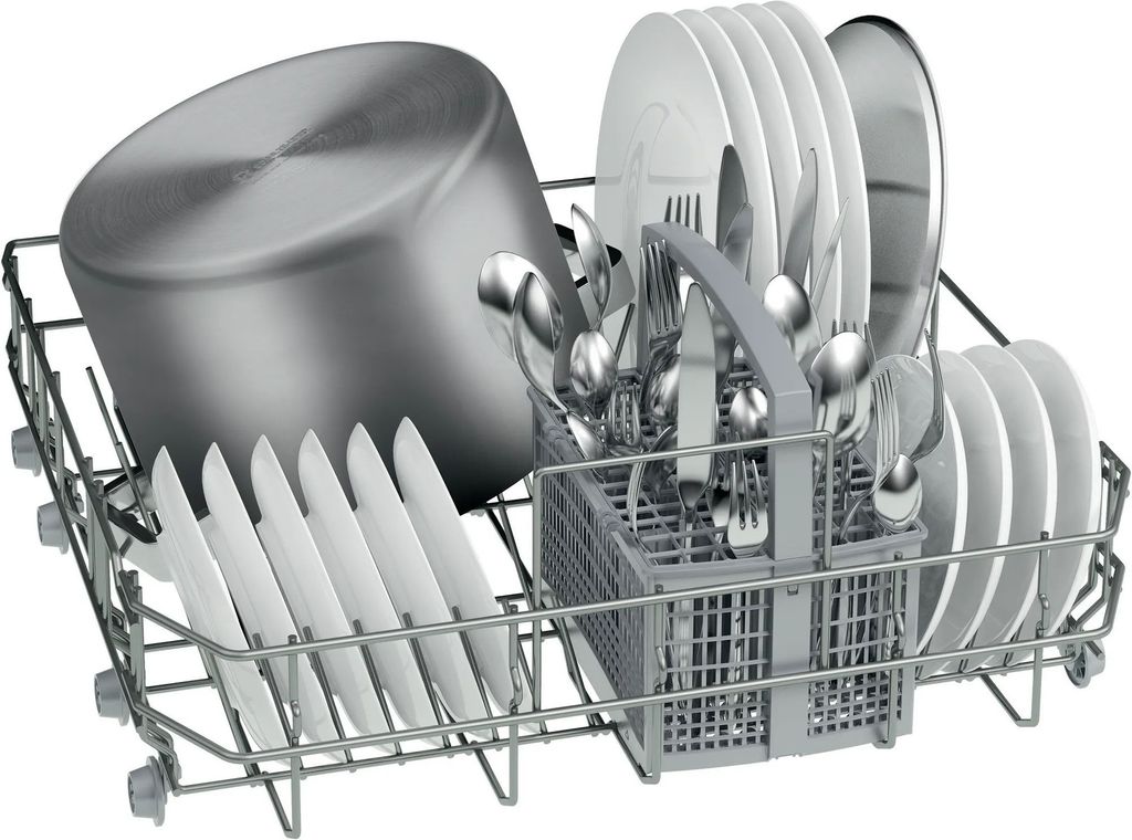 Bosch SMS25AI05E, Freistehend, Standardgröße (60 cm), Edelstahl, Edelstahl, Tasten, Drehregler, 1,75 m