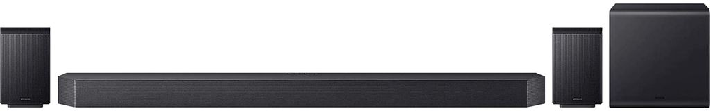 Samsung Q - series Q - Serie Soundbar HW - Q995GF 11.1.4 - Kanal Subwoofer & Rücklautsprecher (2025), 11.1.4 Kanäle, DTS:X, Dolby TrueHD, Dolby Atmos, DTS Digital Surround, Dolby Digital, Game Pro, Kabellos, Separat, Titan, Schwarz