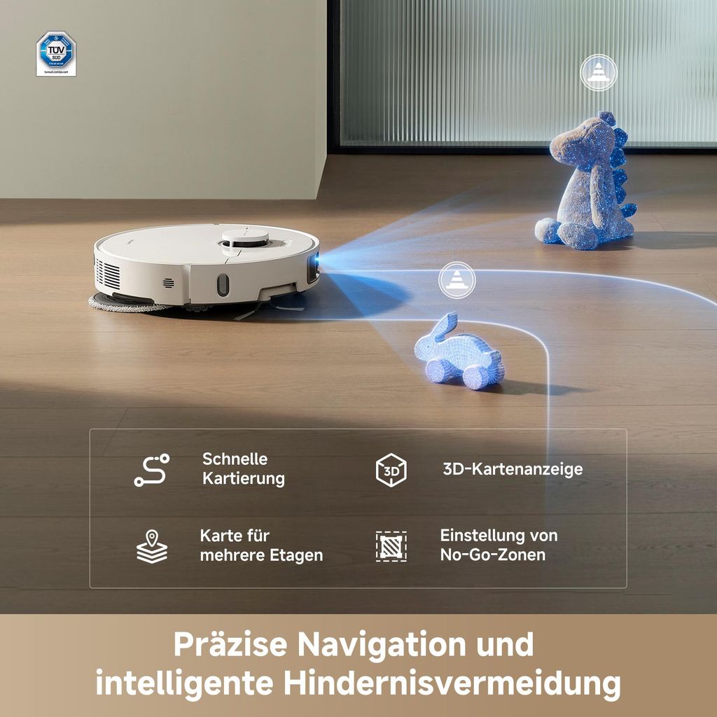 Dreame L10s Ultra Gen3 Staubsauger Roboter mit Wischfunktion&Selbstreinigender Mopp,25KPa Saugleistung,Haustiermodus,All inOne Dock,Teppichreinigung