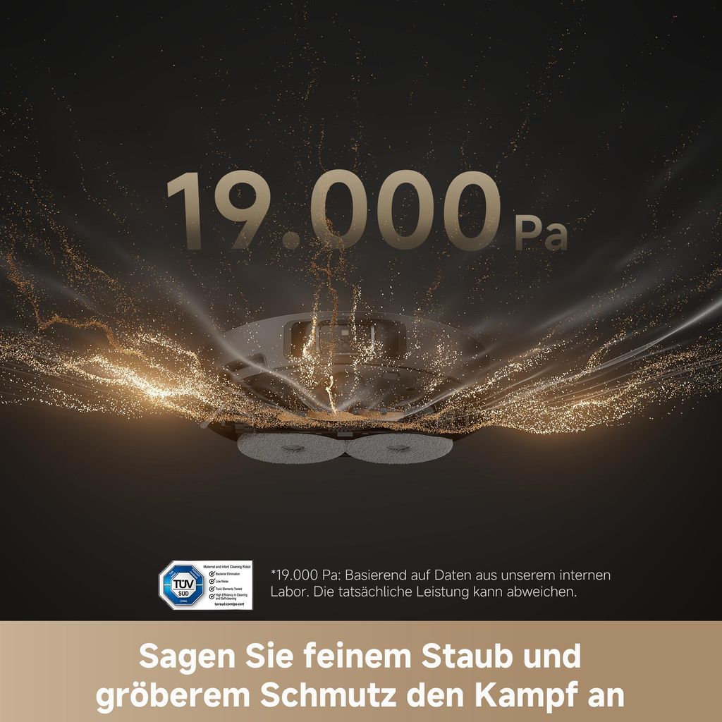 Dreame Staubsauger Roboter L40s Pro Ultra,Schwarz,DREAME,19000Pa Saugkraft,Selbstreinigende Ausfahrbare Wischmopps,Detangling DuoBrush,Hindernisvermeidung