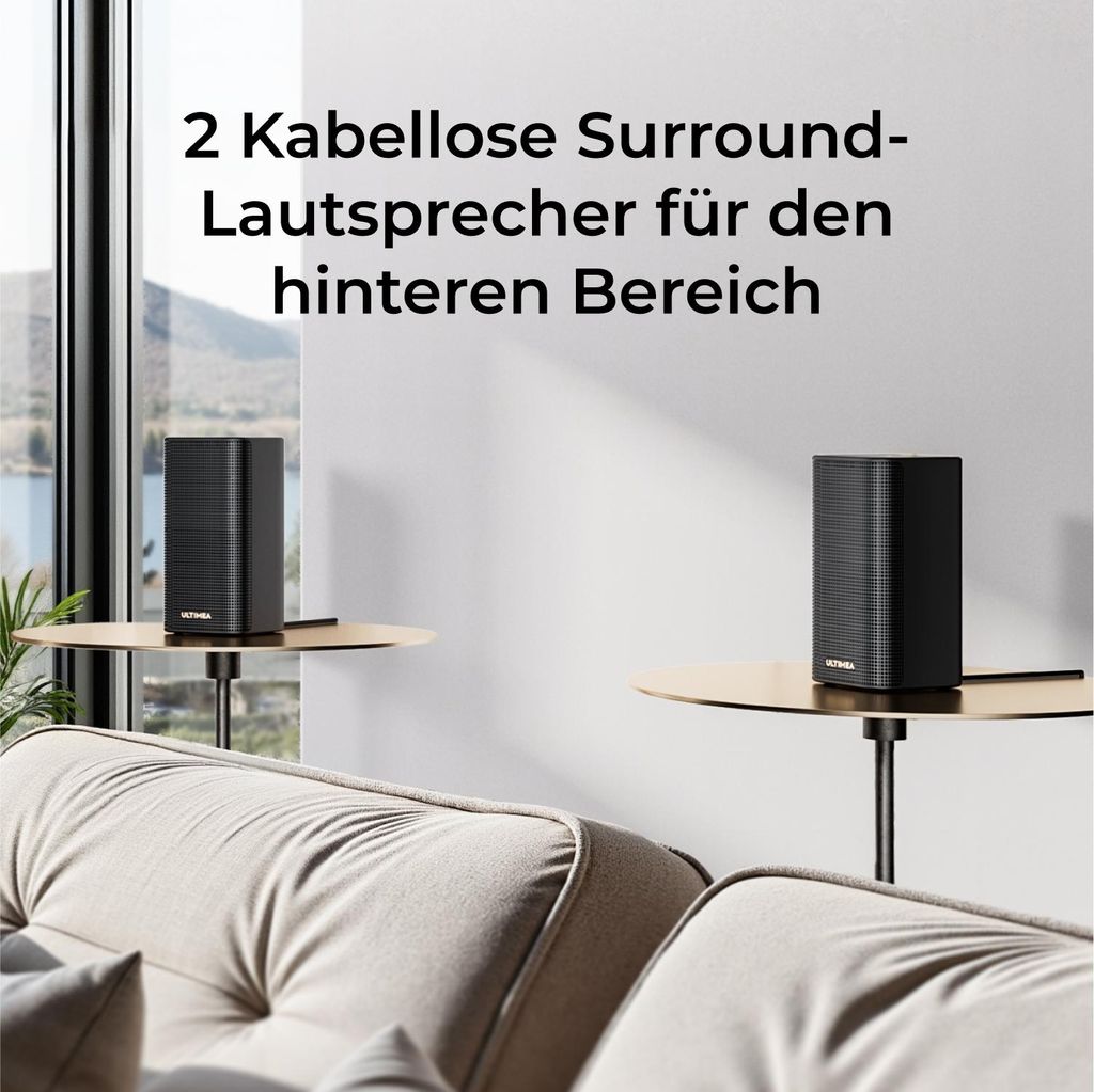 Ultimea Skywave Series 5.1.2 Kanal Dolby Atmos Soundbar, 530 - W Wireless - Surround - Sound - System, 4K - HDR - Pass - Through, HDMI eARC, Bluetooth 5.4