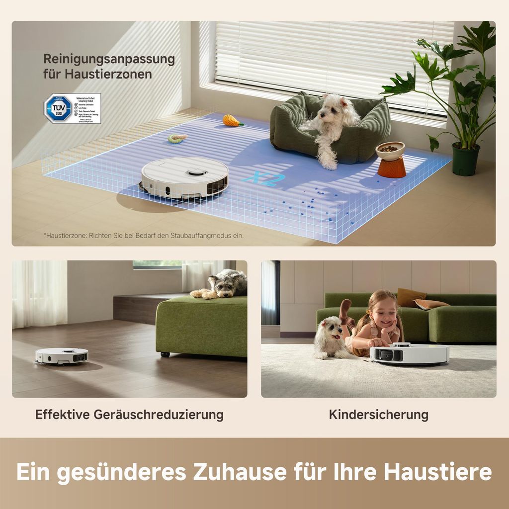 Dreame L10s Ultra Gen3 Staubsauger Roboter mit Wischfunktion&Selbstreinigender Mopp,25KPa Saugleistung,Haustiermodus,All - in - One Dock,Teppichreinigung