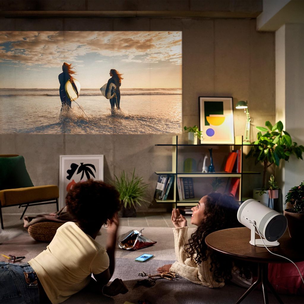 Samsung The Freestyle 2nd Gen., 1080p (1920x1080), 762 - 2540 mm (30 - 100"), Auto, Wi - Fi 5 (802.11ac), High Dynamic Range 10+ (HDR10 Plus), Hybrid Log - Gamma (HLG), Samsung TV Plus