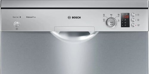 Bosch SMS25AI05E, Freistehend, Standardgröße (60 cm), Edelstahl, Edelstahl, Tasten, Drehregler, 1,75 m