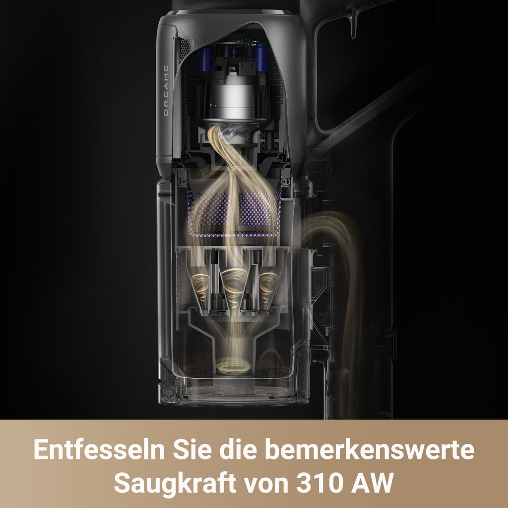 Dreame Z30 Akku - Stabstaubsauger,310AW Kabelloser Handstaubsauger,120K RPM,99%HEPA14 Filter,90Min Laufzeit,Mehrflächen,Kantenreinigung,300m²,UV - Licht