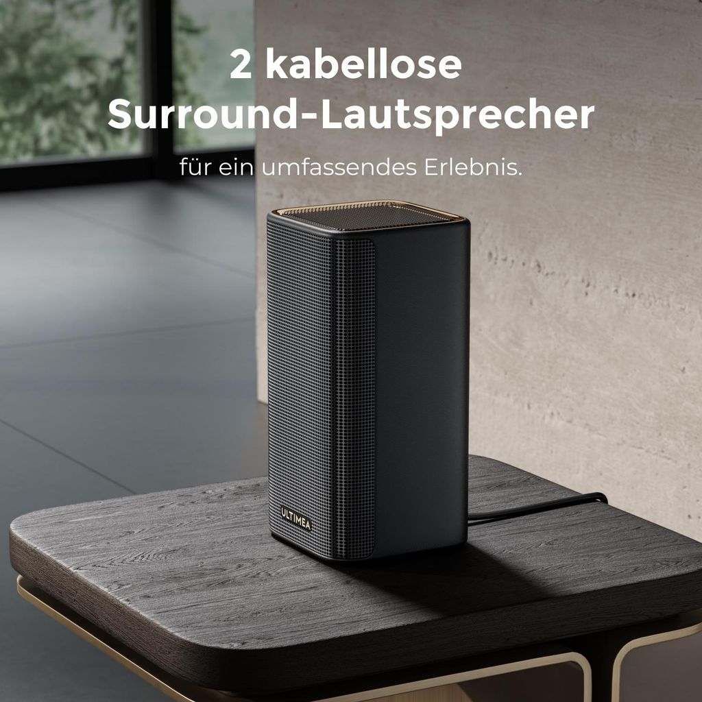 Ultimea Skywave Series 7.1.4ch Professionelles Kabelloses Surround Sound System für mit Dolby Atmos, kabellosem Subwoofer, 840W