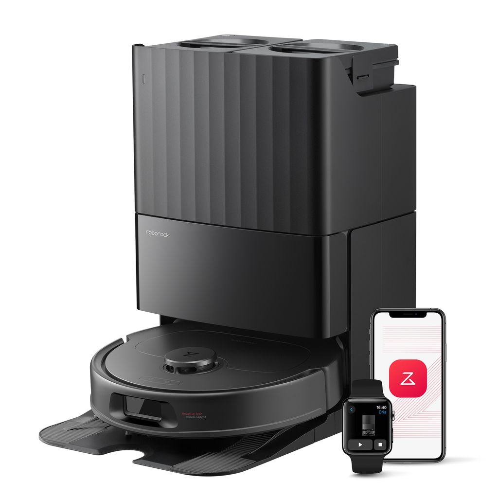 roborock QV 35S Staubsauger Roboter, 10.000Pa Saugroboter (Upgrade von Qrevo Plus), Anti - Tangle - Bürsten, Anhebbare Schleudermopps (Schwarz)