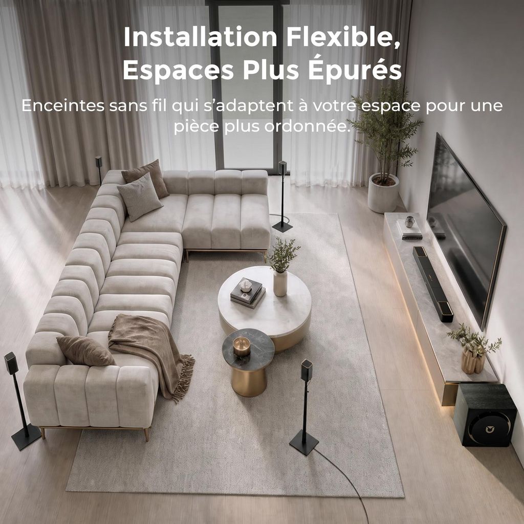 Ultimea Skywave X100 9.1.6 Soundbar mit 10'' Subwoofer, Dolby Atmos, DTS:X, 1500 W, Surround Sound System für Heimkino und TV, 8K HDR - Passthrough