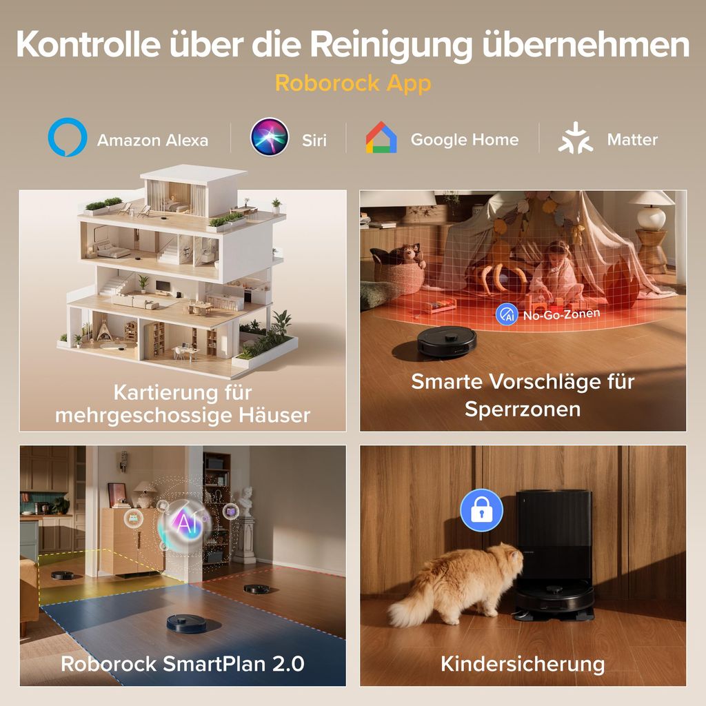 roborock Qrevo S Pro Staubsauger Roboter mit Wischfunktion, 18.500Pa(Upgrade von QV 35A), Anti - Tangle System, 75 °C Heißwasser - Moppwäsche, Schwarz