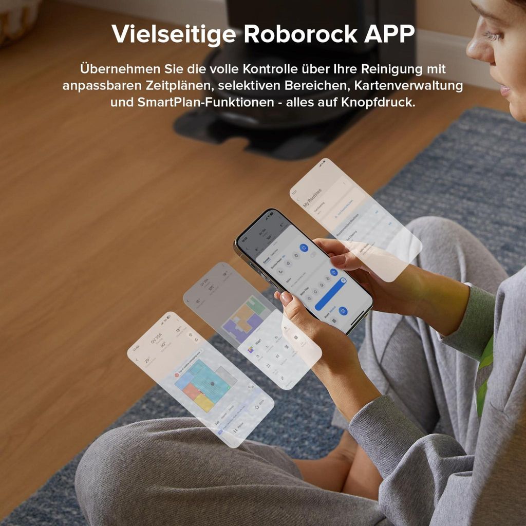 roborock QV 35A Staubsauger Roboter mit Wischfunktion&Hebarem Wischmopp 8.000pa (Upgrade von Qrevo/Qrevo Plus),Anti - Verfilzungsbürste, All - in - One Dock