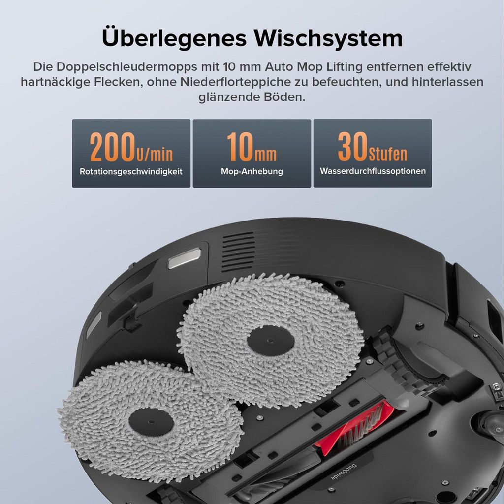 roborock Qrevo Edge S5A Staubsauger Roboter 18.500 Pa(Upgrade von S8 Pro Ultra) Dual Anti - Tangle, 75℃ Heißwasser - Moppwäsche, Hebarem Wischmop,Schwarz