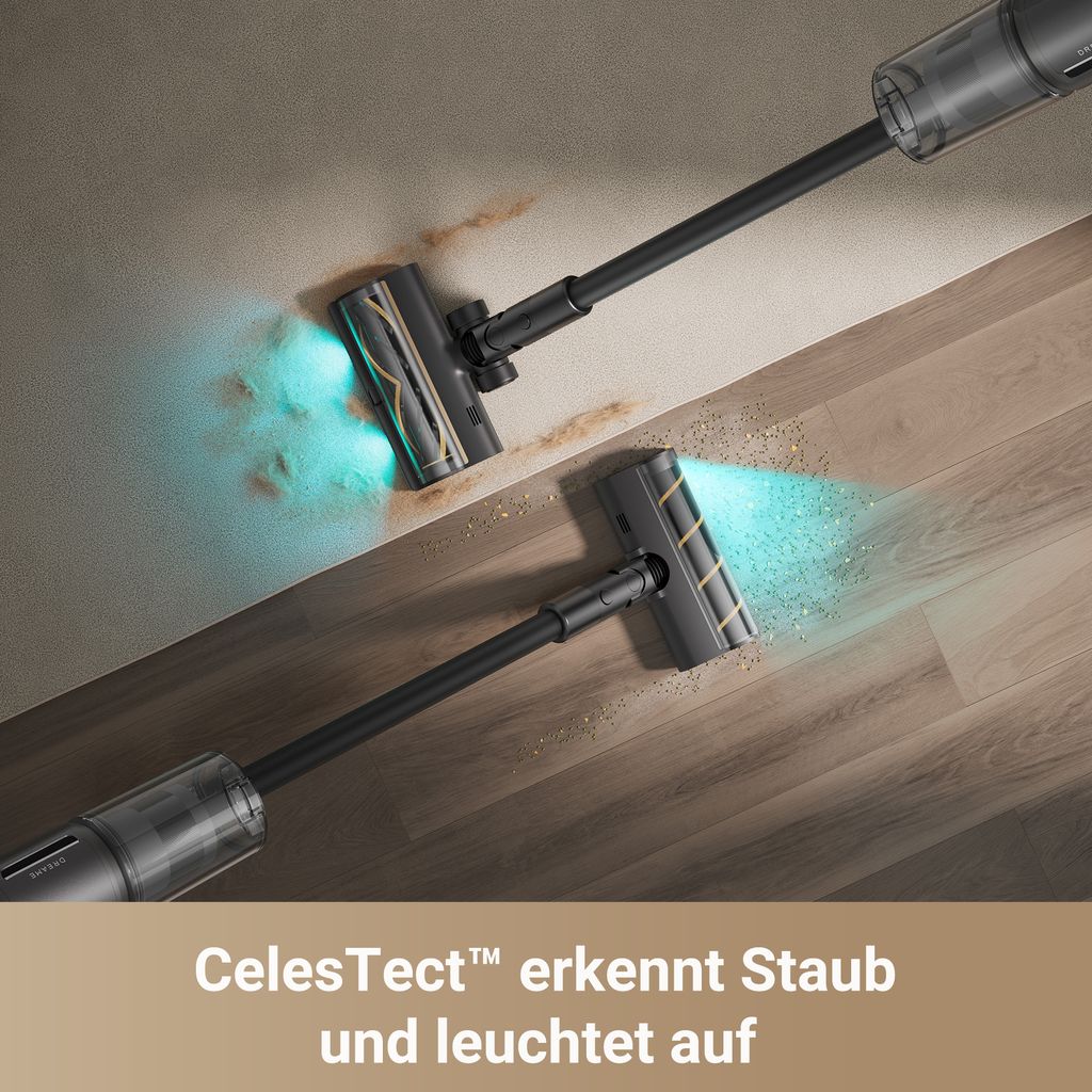 Dreame Z30 Akku - Stabstaubsauger,310AW Kabelloser Handstaubsauger,120K RPM,99%HEPA14 Filter,90Min Laufzeit,Mehrflächen,Kantenreinigung,300m²,UV - Licht