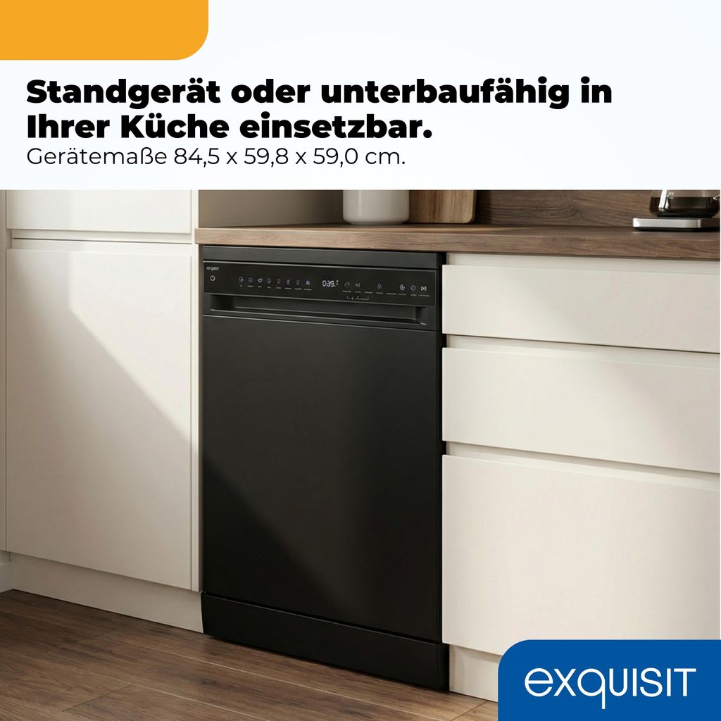 Exquisit Stand - /Unterbau - Geschirrspüler GSP9616 - 450B schwarz