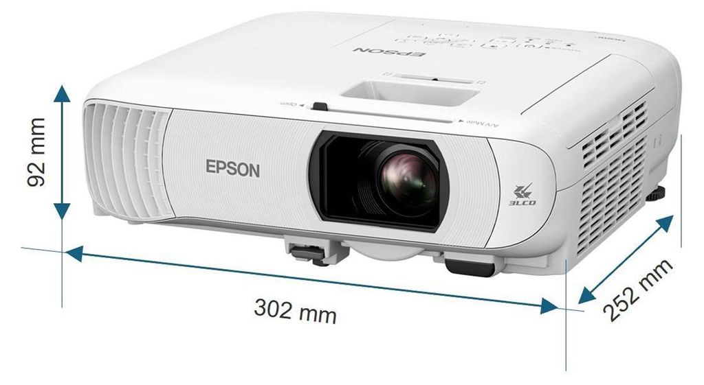 Epson EH - TW840, 4000 ANSI Lumen, 3LCD, 1080p (1920x1080), 16000:1, 16:9, 863,6 - 8559,8 mm (34 - 337")