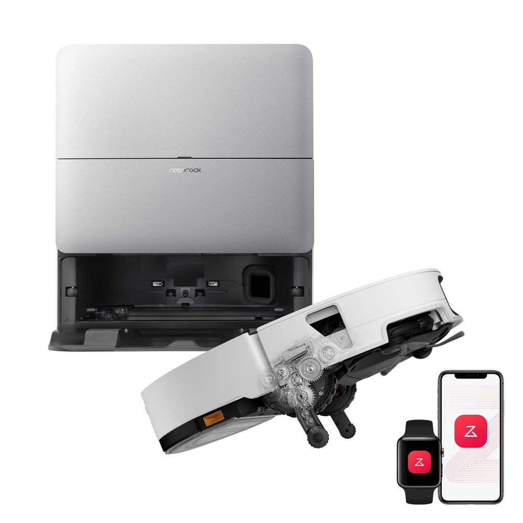roborock Saros 20 Sonic Staubsauger Roboter, 36.000 Pa Saugroboter mit Wischfunktion, Dual Anti - Tangle System, 7,98cm Ultra - Slim Design (Weiß)