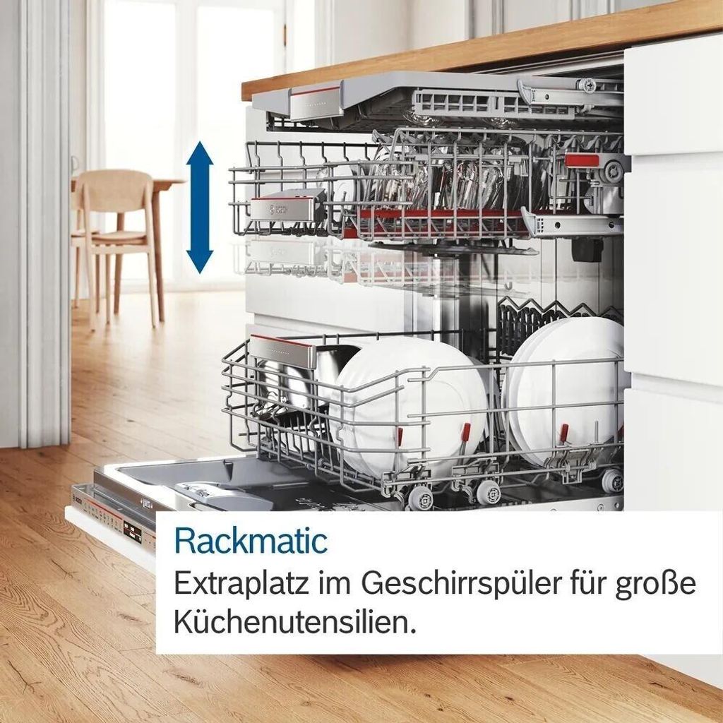 Bosch Serie 4 SMV4EVX08E, Voll integriert, Standardgröße (60 cm), Edelstahl, Tasten, 1,75 m, 1,65 m