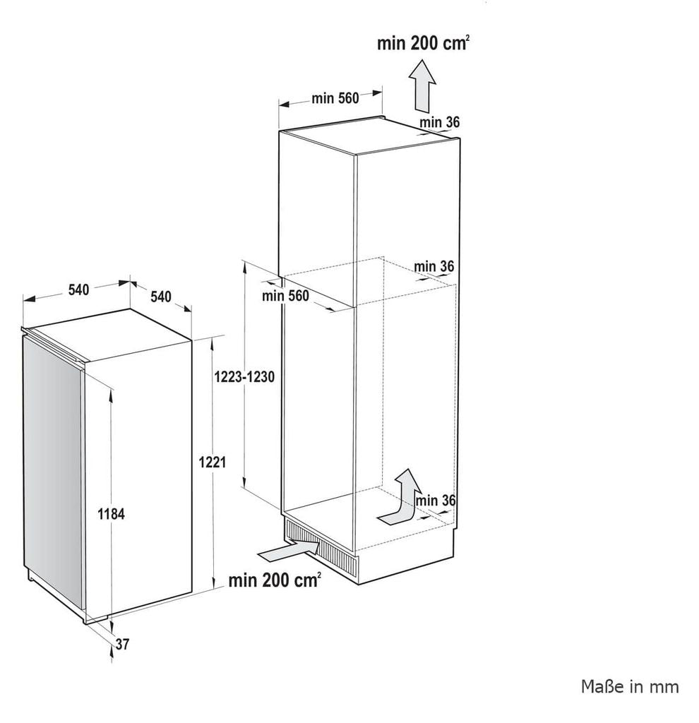 gorenje Einbau integriert Kühlschrank/Gefrierschrank, 122.1 x 54 x 54.5 cm, Festtürtechnik, 179 l, Integriert, D, 35 dB, N - ST, 2,6 kg/24h