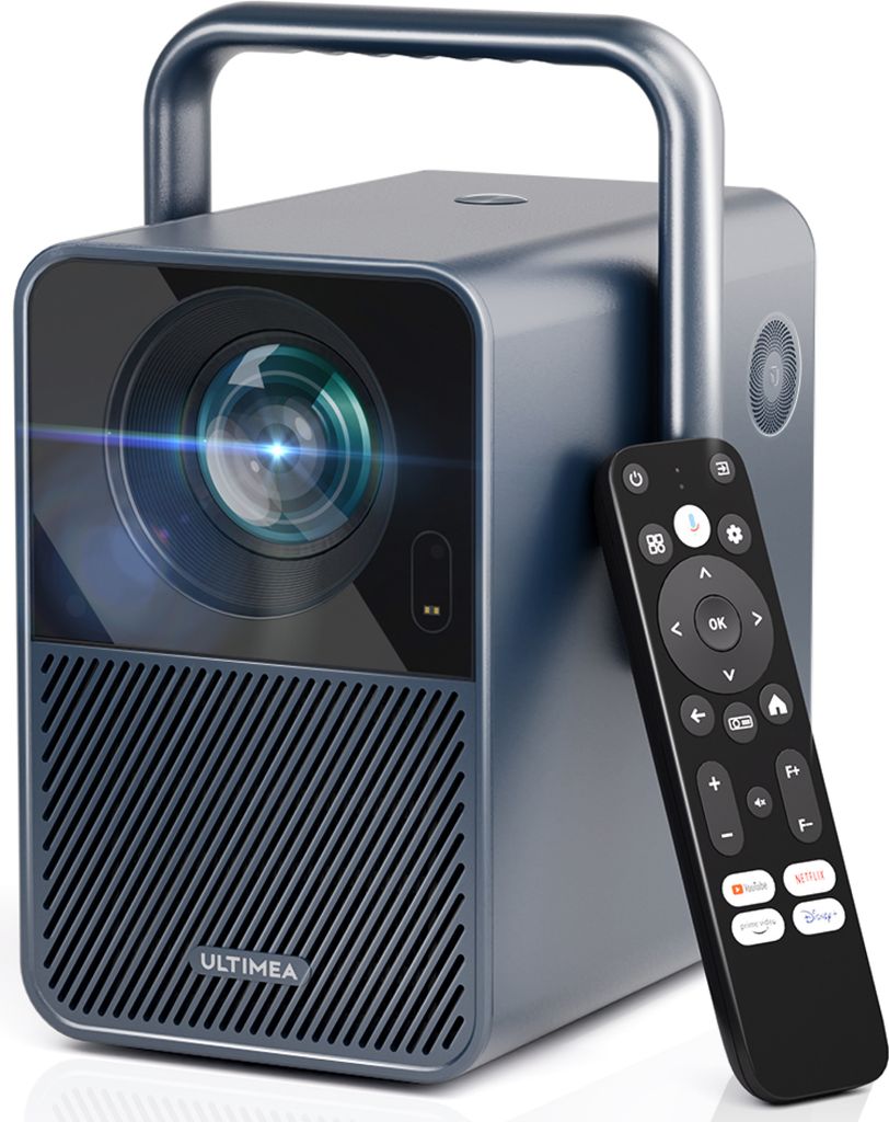 Ultimea Poseidon E40 Beamer, Android TV 11.0 mit Netflix, Dolby Audio Beamer, 2000:1, 1920 x 1080 px, Tragegriffdesign, Tragbar Projektor Native 1080P