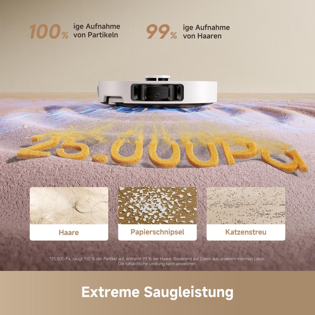 Dreame L10s Ultra Gen3 Staubsauger Roboter mit Wischfunktion&Selbstreinigender Mopp,25KPa Saugleistung,Haustiermodus,All - in - One Dock,Teppichreinigung
