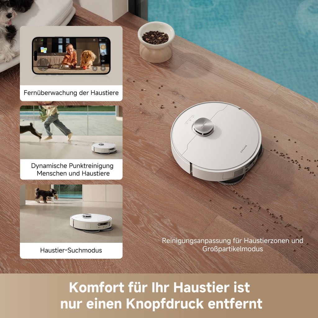 Dreame L40 Ultra AE Saugroboter mit Wischfunktion,19000Pa Saugkraft,Nassen und trockenen Schmutz,Das All - in - 1 - Dock entleert Staub,Anti - Tangle - Bürste